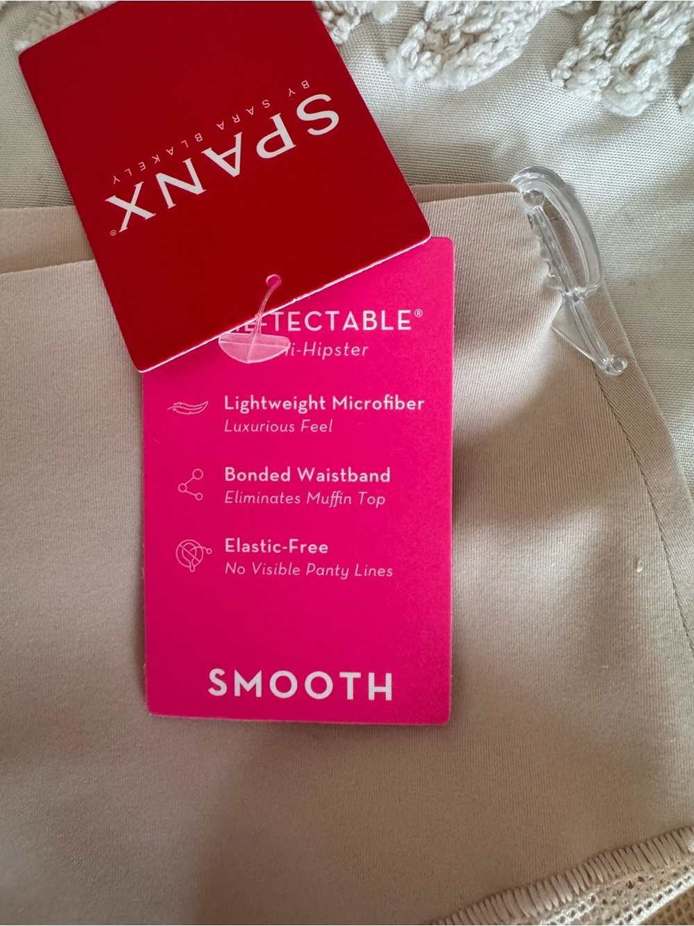 SPANX High-Waist Lace-Trim Briefs — Nude Pink - Picture 3 of 6